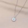Women's Influencer Devil's Eye Zircon Pendant: Geometric Blue Eye Necklace.