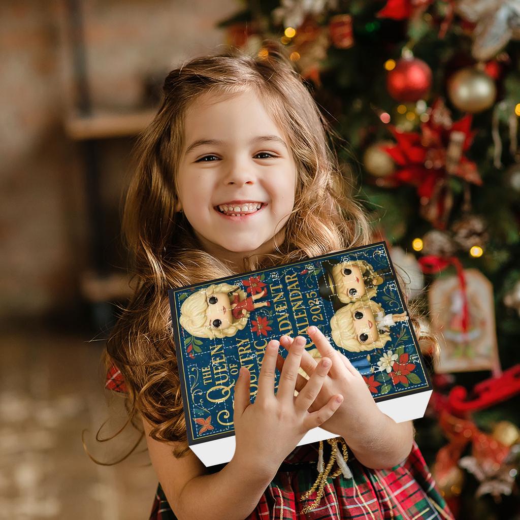 2D Flat Acrylic Mini Dolly Advent Calendar Queen of Music Cute Parton Ornaments Countdown Calendar Backpack Pendents Christmas Decorations 2025