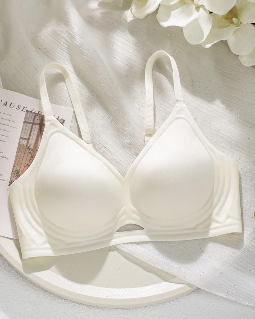 Summer light luxury smooth jelly glue underwear women's non-magnetic no steel ring adjustment soft support bra