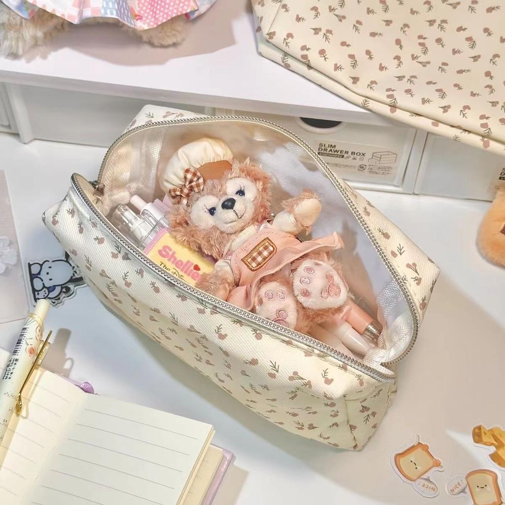 [5 yuan off for newcomers] Cream floral pencil bag, cute, simple printing, small, fresh girl, high-value pencil bag