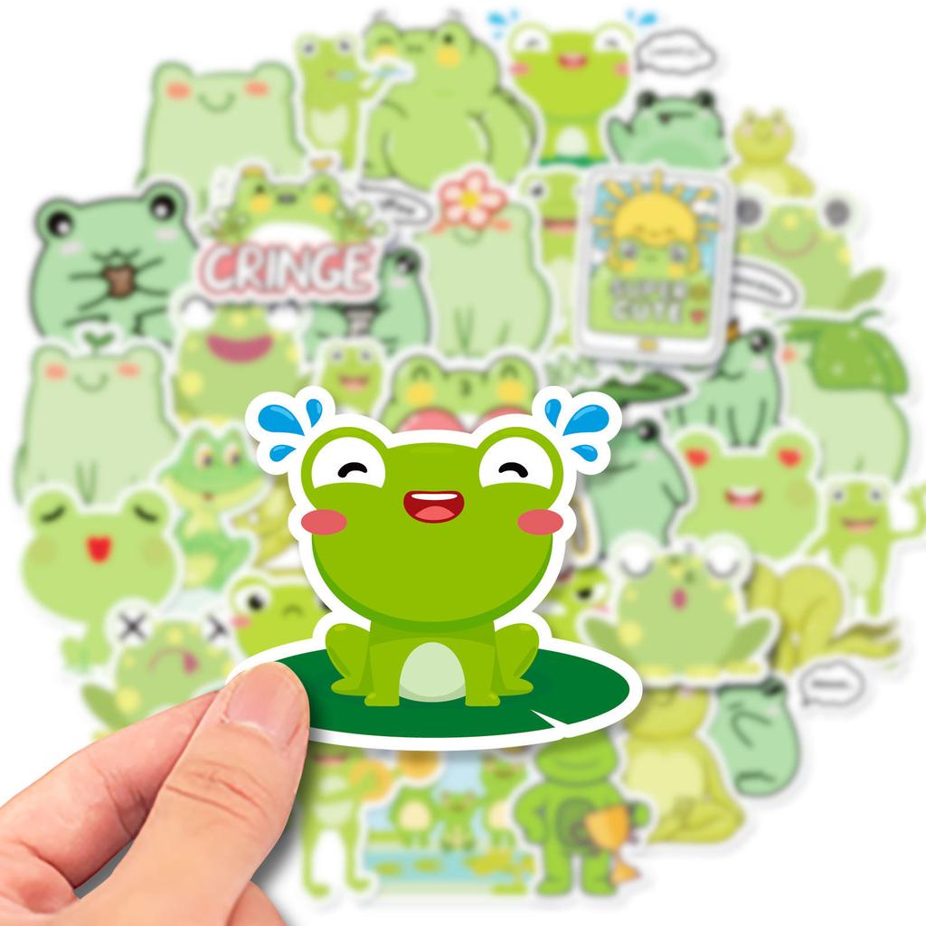 50 Naklejek z Serii Guagua Nowy Produkt Kreskówkowy Słodki Żaba Personalizowane Dekoracyjne Naklejki DIY na Kubek do Wody