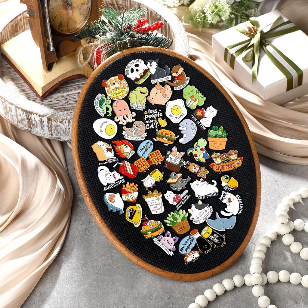 Pin Display Board Fabric Enamel Pin Boards for Wall 11.4 x 8.6 inches Wall Hanging Brooch Earrings Necklace Jewelry Holder Organizer Display Storage