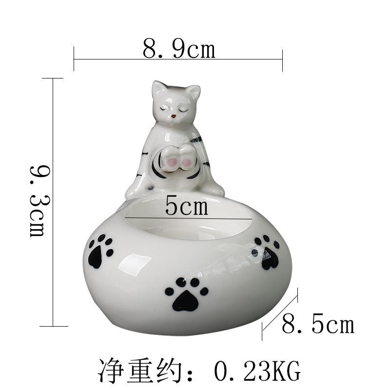 Popular Creative Scented Candle Cup Cute Cat Candle Holder Holiday Couple Ornament Ceramic Candle Holder