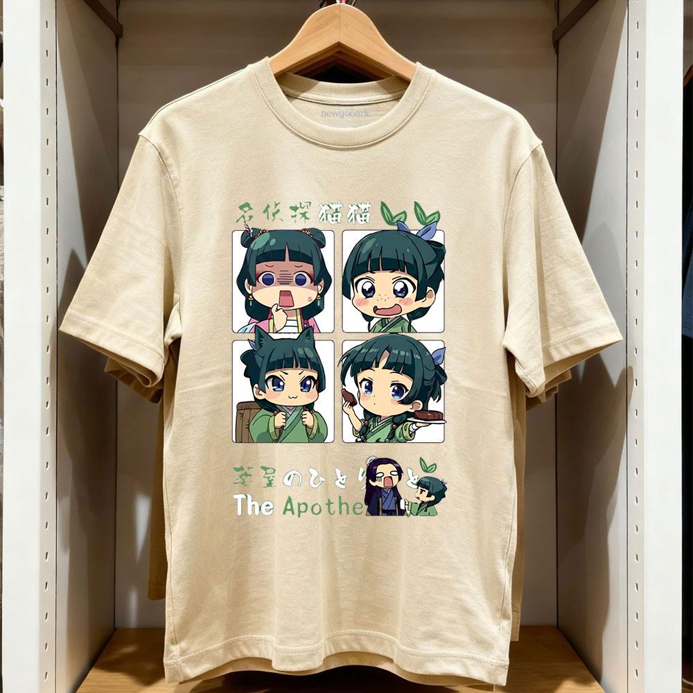 

The Apothecary Diaries Mao Maos Classic TShirt Harajuku Anime Women Unisex Vintage Printed Tshirt Cotton Oneck Adult Tops Tee 4XL