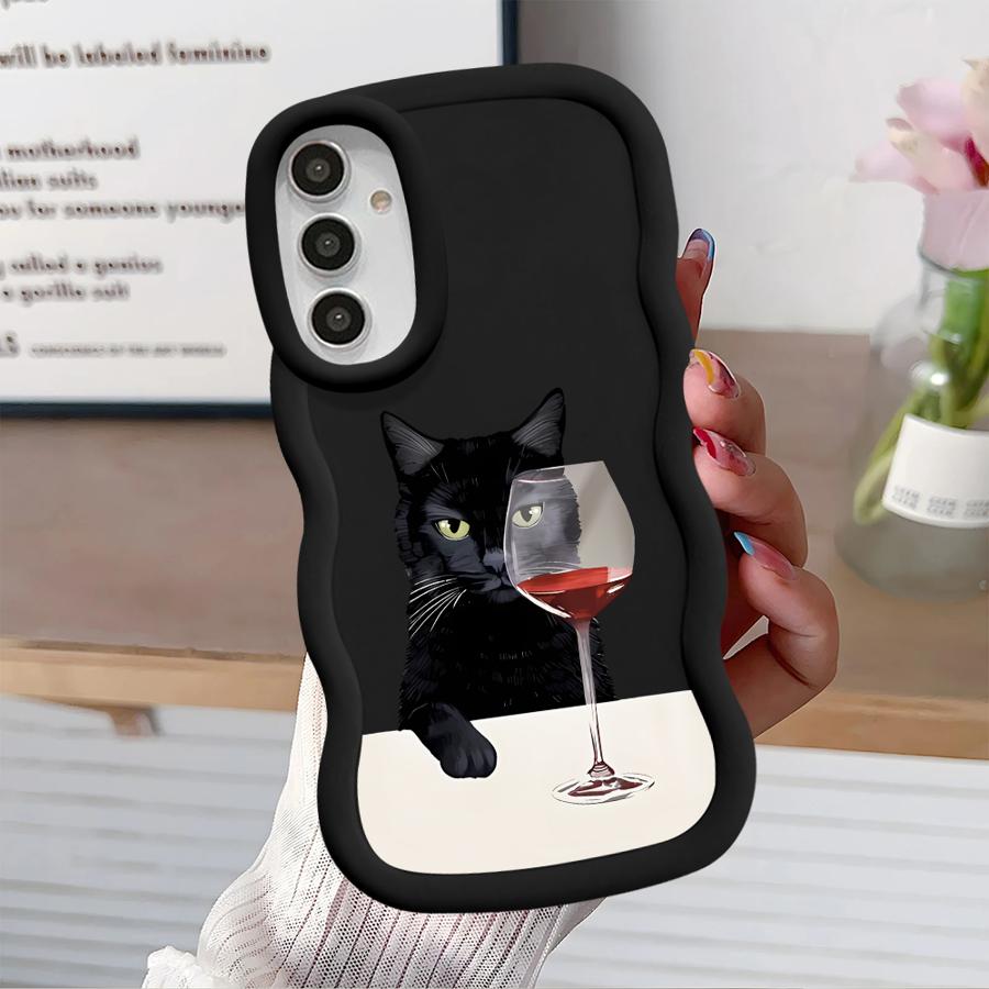 Leicht betrunkene Katze Hülle für Samsung Galaxy A14 A16 A13 A12 A15 A11 A21s A52 Weiche Handyhülle A06 A22 A33 A53 A04 A03 A05 A23