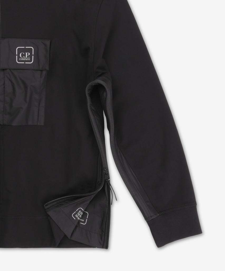 Cp Company Metropolis Open Sweat Jacket - Black / 18Clss012A006452M999