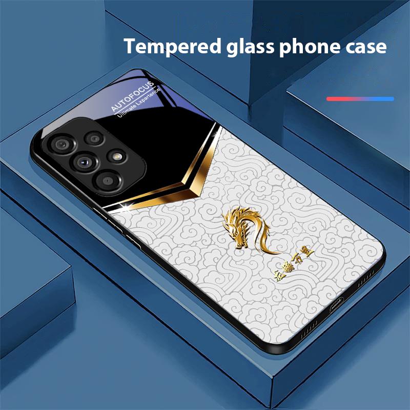 

V-shaped Faucet For Samsung Galaxy S10 20 Plus 21 FE 22 23 24 FE 25 Ultra Black Tempered Glass Phone Case Hard Shell for Galaxy S21 Ultra