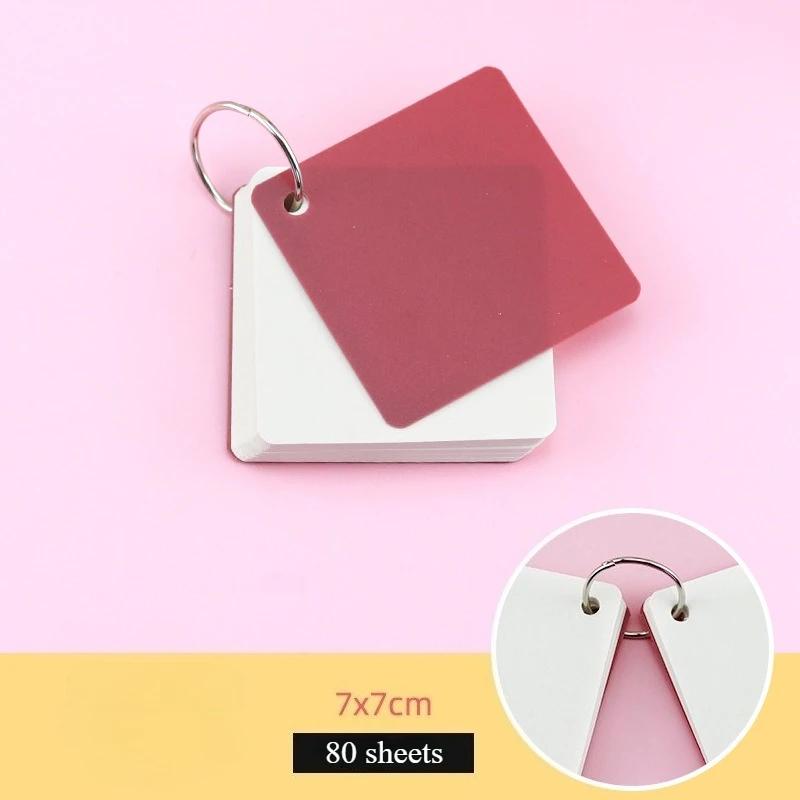 Portable Pocket Memo Pads Blank Study Notepads for Memory Learning Studying Book 80sheets Blank Index Card with Ring Loose Leaf