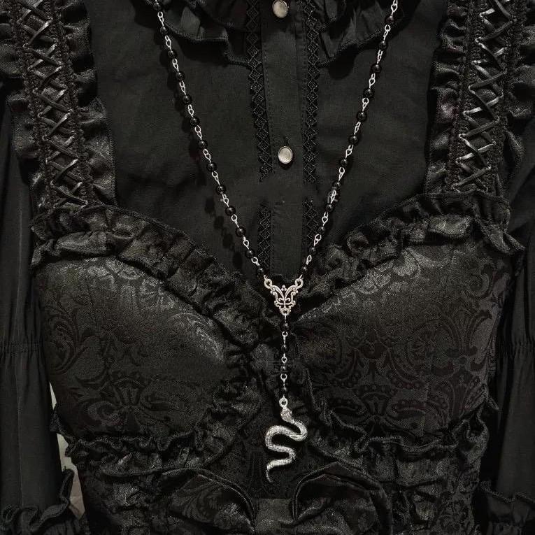 Thorn Heart Gothic Necklace: Euro-American Dark Niche Hip Hop Trend Accessories чёрный