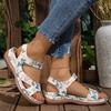 Fashion Fashion Floral Print Wedge Sandals for Women Summer Lightweight Non Slip Beach Shoes Woman Comfy Casual Outdoor Sandalias Mujer