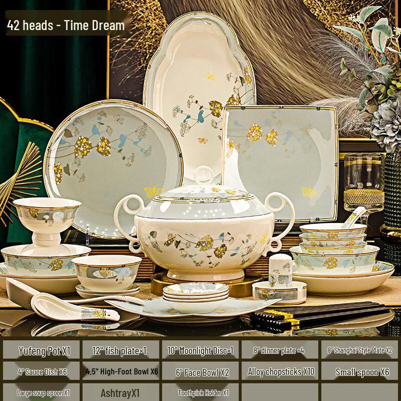 Abay 42-Piece  Time Reimagined  Bone China Dinnerware Set