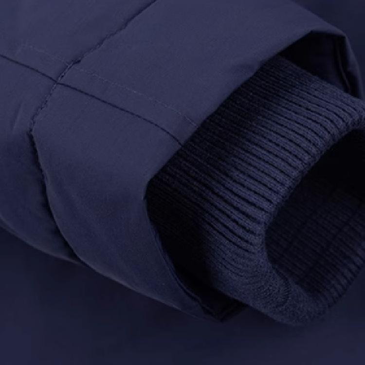 Timberland Hooded Solid Color Warm Loose Mid-Length Cotton Coat Men Coats Dark-Blue A1NEN433