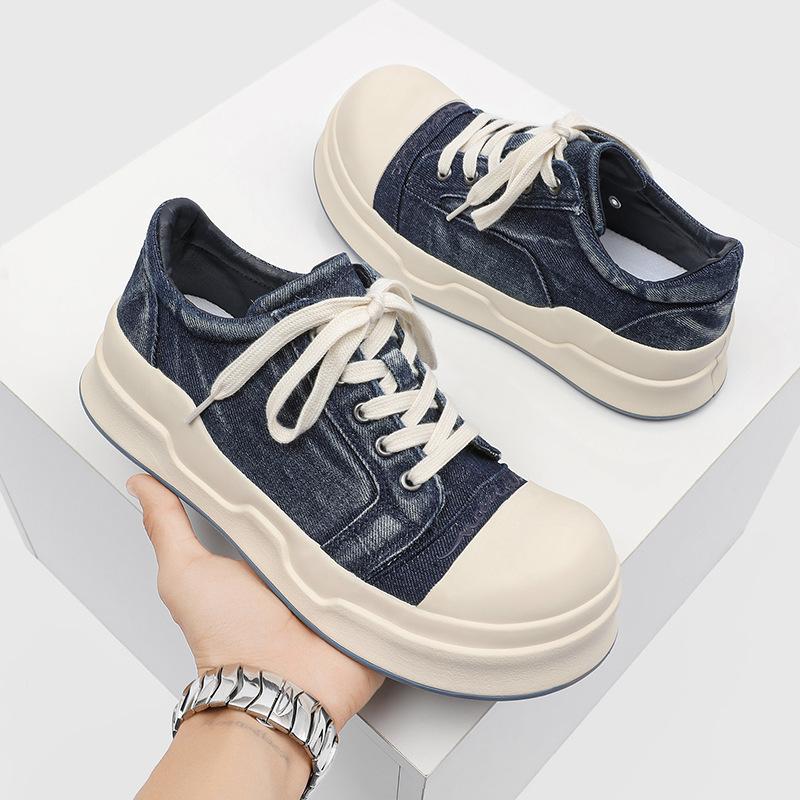 Breathable canvas shoes New niche big head thick sole thick sole heightening casual shoes X