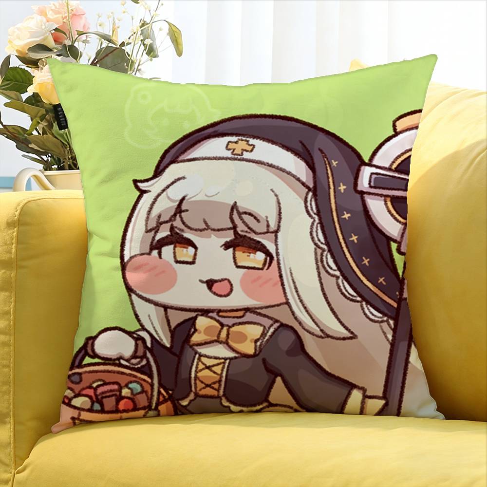 Trickcal Chibi Go G-Game World Various Sizes Square Pillow Case For Car Home Bedchamber Decor