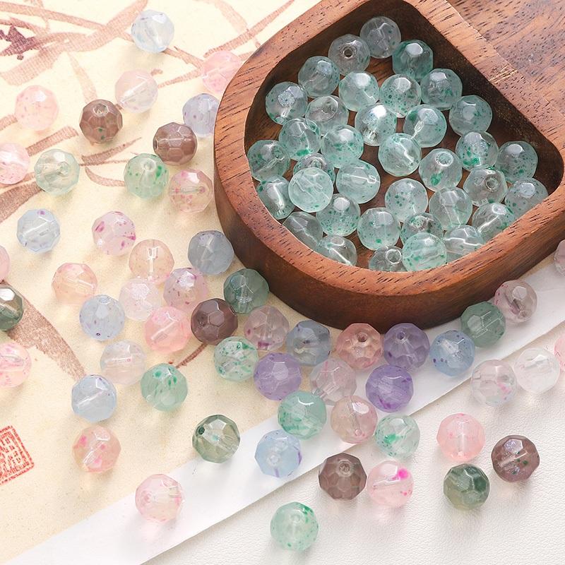 [10mm] Colorful Faceted Round Beads Glass Ball Beads DIY Jewelry Bracelet Accessories