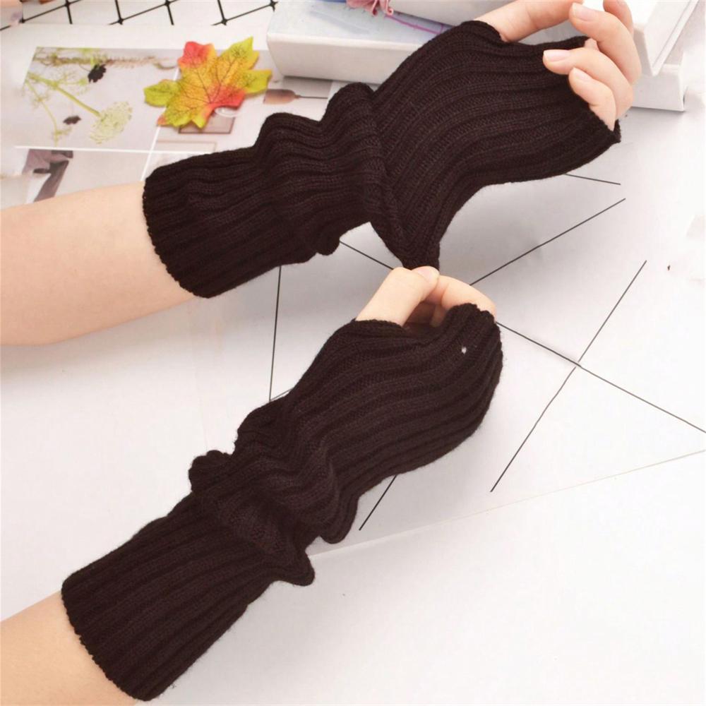 Lange Fingerlose Handschuhe Damen Fäustling Winter Armstulpen Gestrickte Ärmel Fein Lässig Weich Mädchen Goth Kleidung Punk Gothic Handschuh