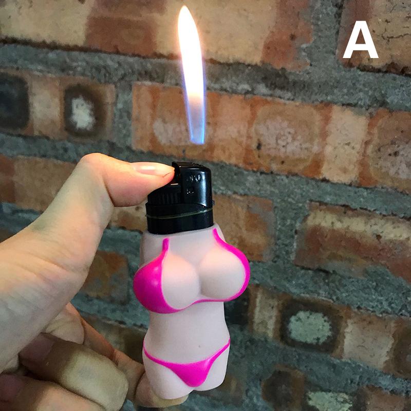 1PC Lovers Gifts Lighter Case Waterproof Silicone Lighter Protective Creative Sexy Body Couple