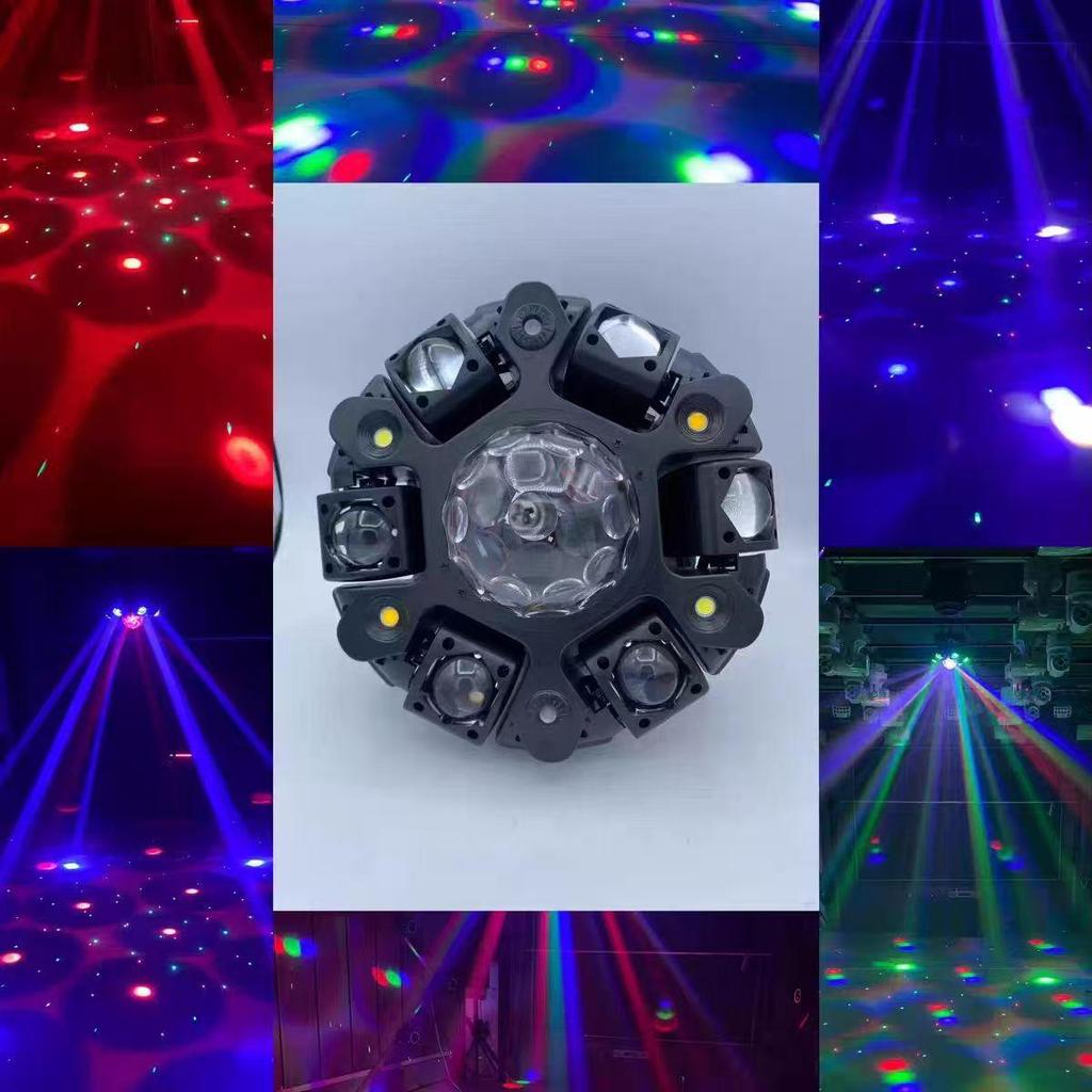 2025 Bee Eye Six-Arm Vajra Laser Bar Disco Stage Light with Strobe and Rotating Effects