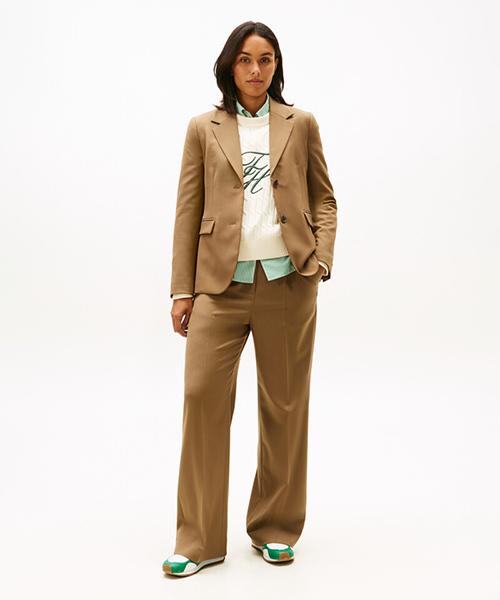 TOMMY HILFIGER Timeless Wool Wide Pants (T22G0Wpc030Wt1R07)
