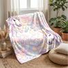 Magical Unicorn Among Flowers Theme Blanket Lightweight Warm Flannel Blanket Decorative Throw Blanket for Home Decoration