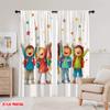 2pcs,2D Plane Printing Print Curtains Happy Youngsters Back To School Versatile Durable Polyester (without Rod) Festive Use for