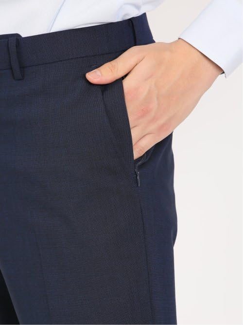 Takakyu Navy Stretch Washable Regular 110014043122337 Men's Two-Button Wool-Blend Two-Pant Suit, Fit,