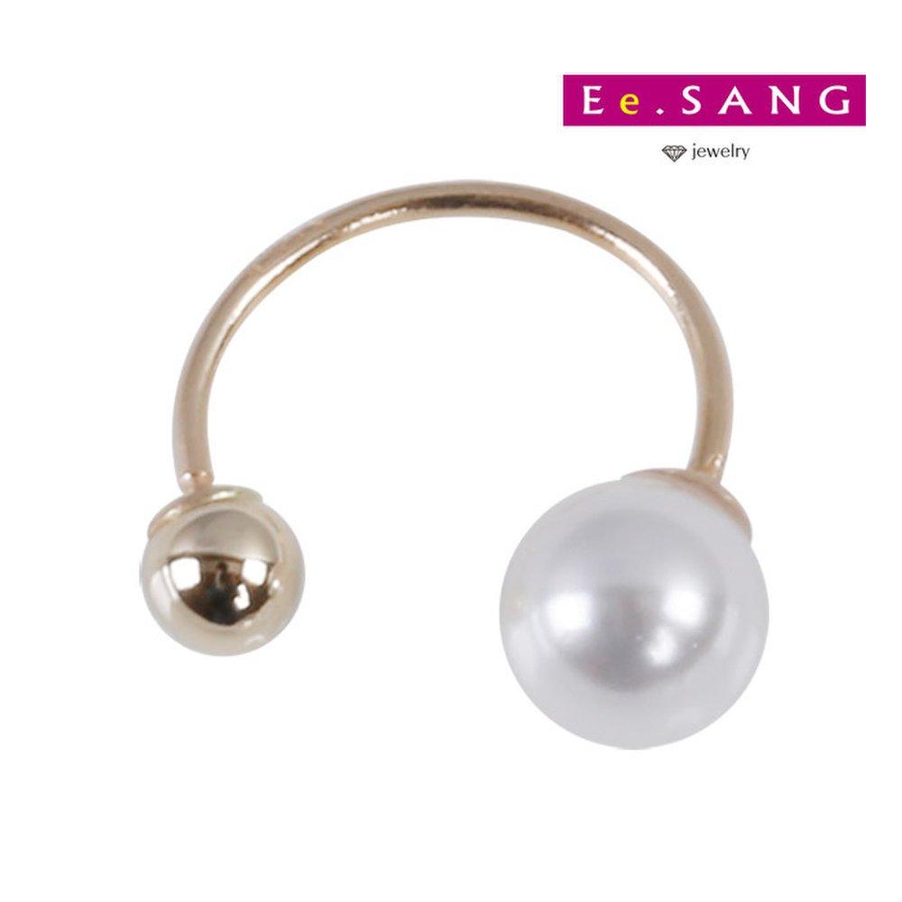 []14K C-shaped pearl piercing
