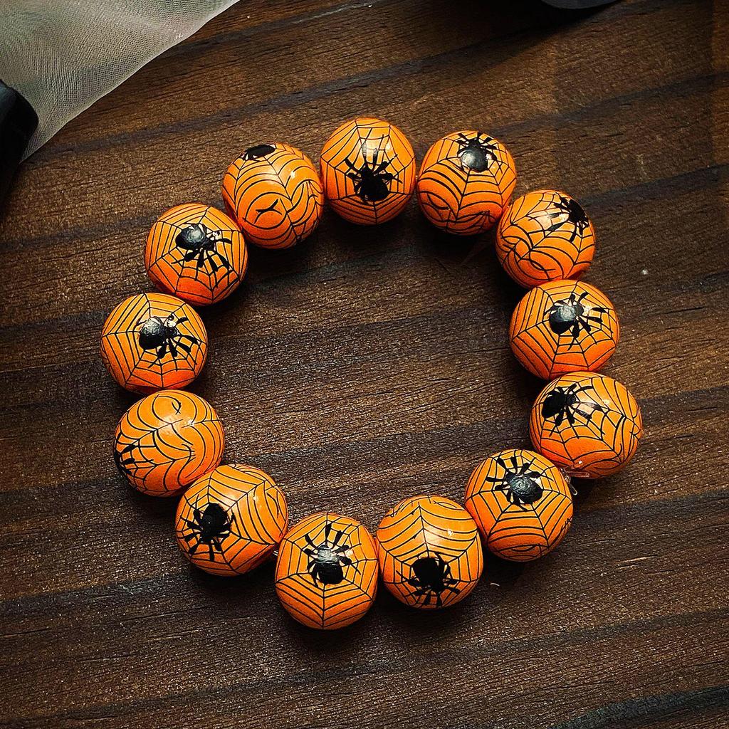 Skull Spiderweb Beaded Bracelet: Unisex Creative Horror Halloween Jewelry