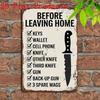Metal Wall Art Vintage Reminder Key and Phone Hook for Hallway