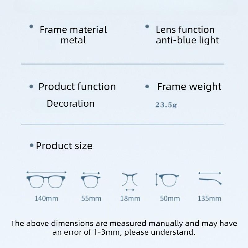 Fashionable Popular Photochromic Blue Light Blocking Glasses Luxury Metal Cat Eye UV-Protective Ladies' Stylish Plain Eyeglasses