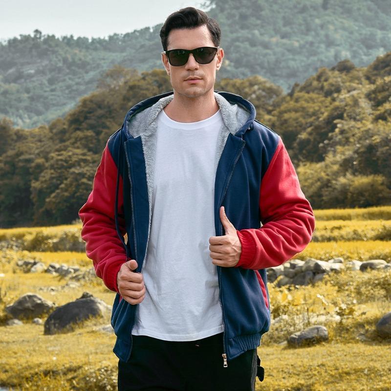 Cardigan Street Hoodie Sweater Fleece Thickened Hooded Jacket Men's Long Sleeve Men's Padded Jacket