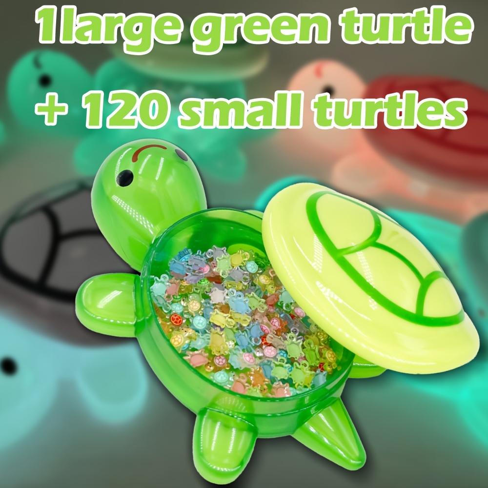 

121 Pieces Glow-in-the-Dark Sea Turtle Statues - Resin Garden Miniature Animal Decorations - No Electricity or Batteries Require (Green,1L 120S) зелёный