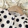 Girls' Polka Dot Outfit Summer New Korean Style Short Sleeve Top Wide Leg Pants Two-Piece Set