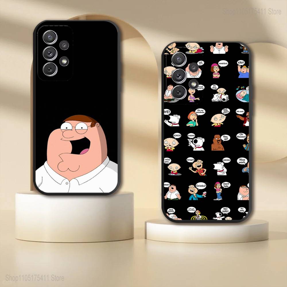 F-Family Funny G-Guy For Samsung S 25,24,23,22,30,21,10,9,Ultra,Plus,Lite,FE,4,5G Phone Case Black Soft Case