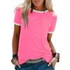 Women's T-shirt Fun Stripe Printed Top Fashionable and Minimalist Pattern Summer Leisure Women's Clothing Street Clothing