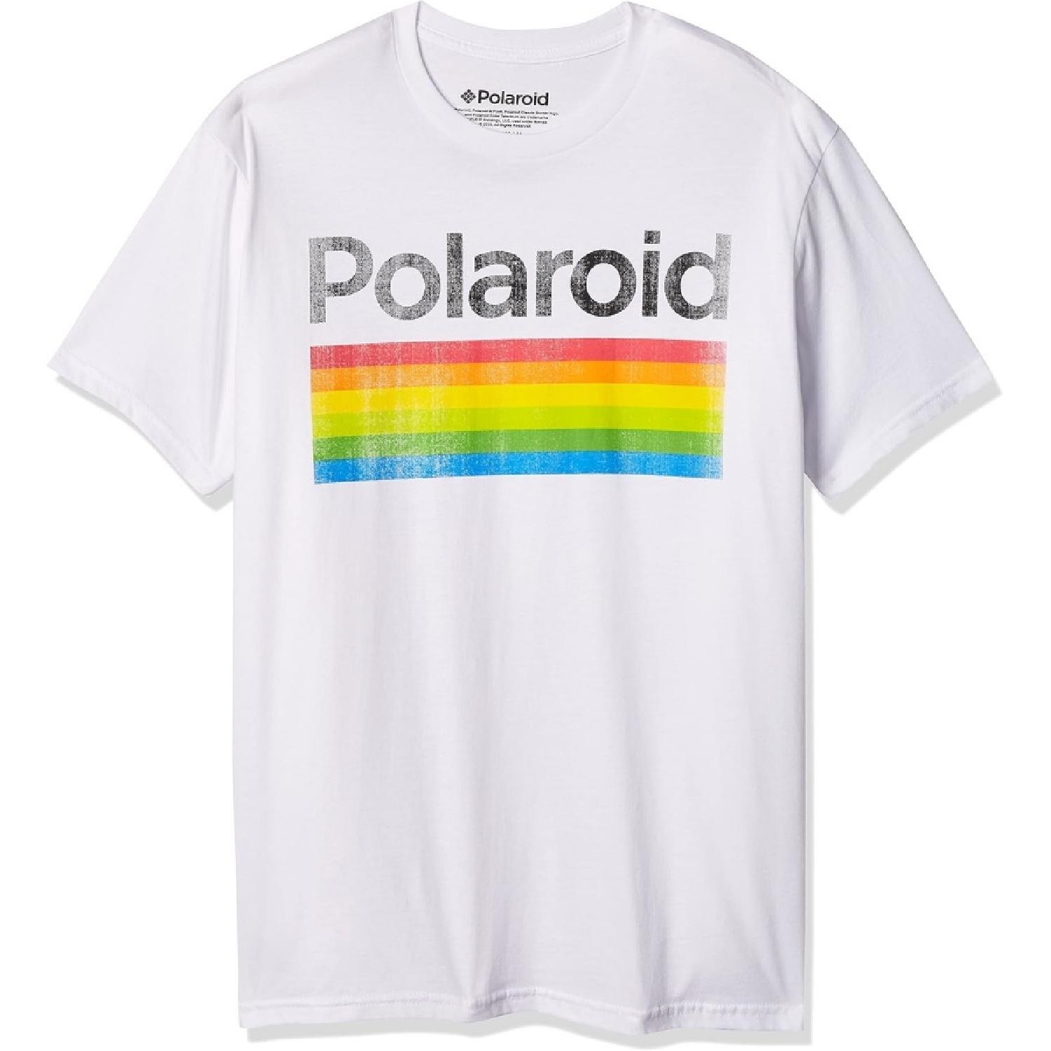 

Мужская футболка Polaroid Classic Logo Винтажный стиль Радужная S белый