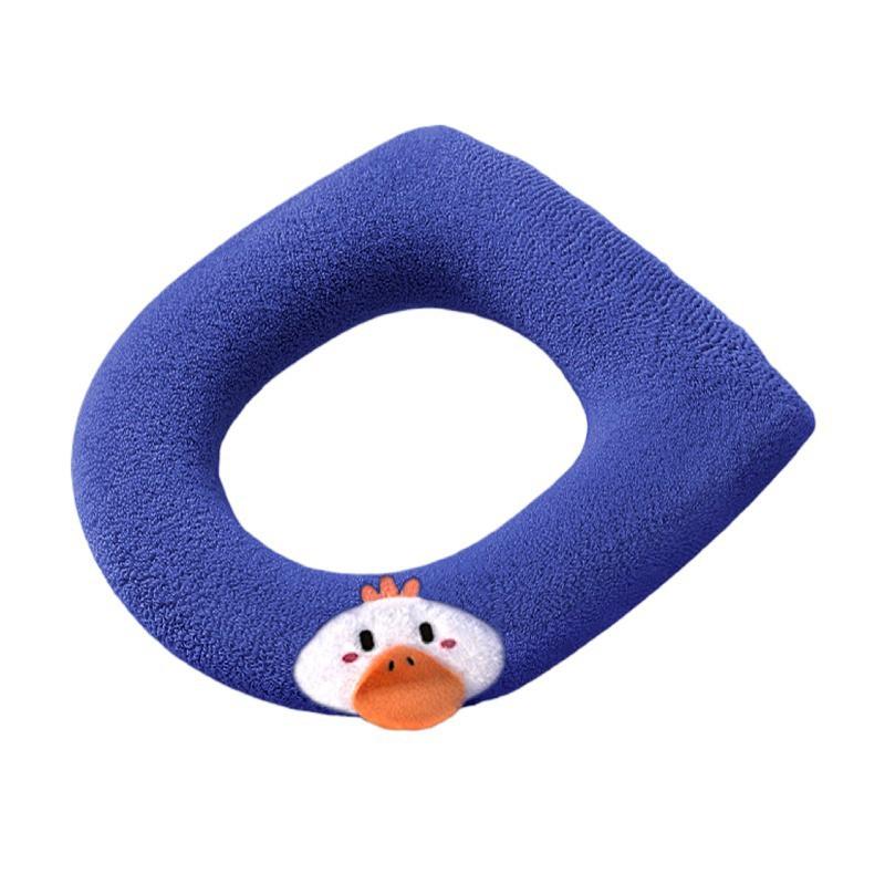 Soft Washable Toilet Seat Cover With Handle Or Handle-Free Design Thick Winter-Friendly Fiber Cushion Home Bathroom Use