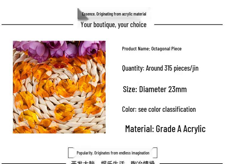 Octagonal Double-Hole Clear Acrylic Beads for DIY Money Tree Crafting