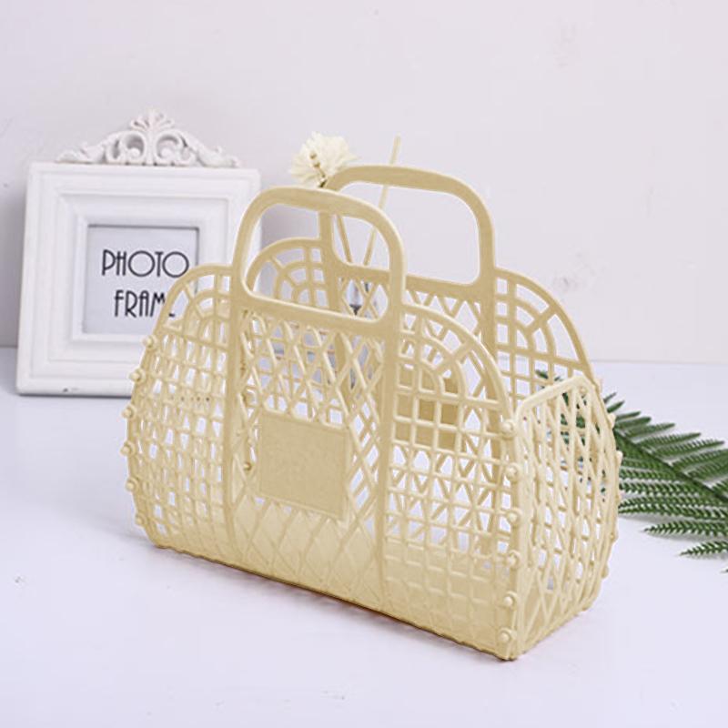 Detachable Shower Basket Plastic Bath Basket Bathroom Hollow Wash Storage Basket Shopping Basket Home Storage Organization 2025