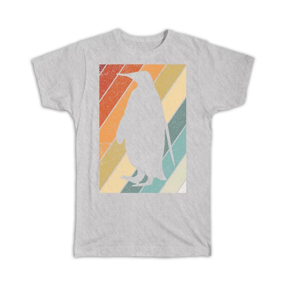 Gift T-Shirt : Emperor Penguin Vintage Gradient Art For Penguins Lover Dad Retro M