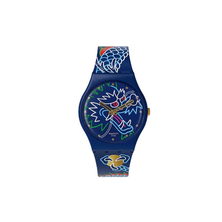 SWATCH Unisex 34mm Blue Watch SO28Z125 SO28Z125 Blue Dial