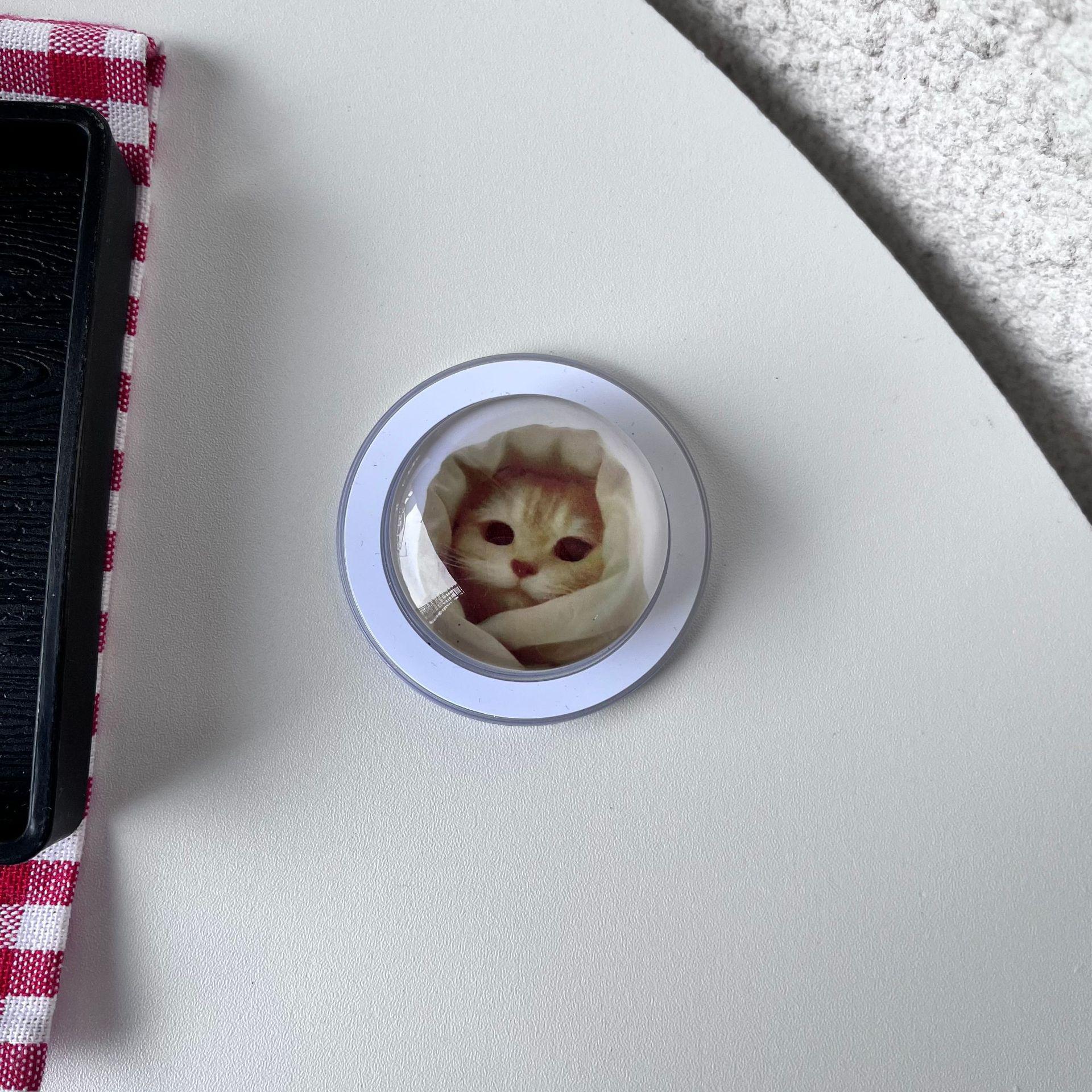 Cartoon Animal Magnetic Phone Holder: Retractable, Detachable Airbag Stand Individual OPP Bag Packaging