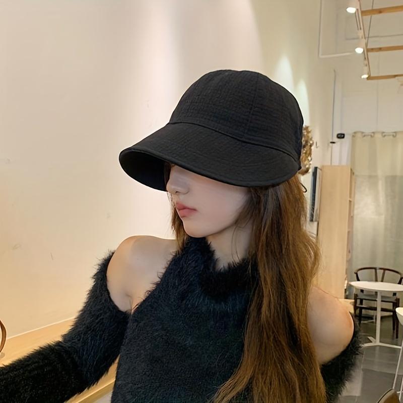 Women'S Breathable Women Bucket Hat with Adjustable Drawstring Elastic Polyester Sun Protection Head Caps,suitable for Beach