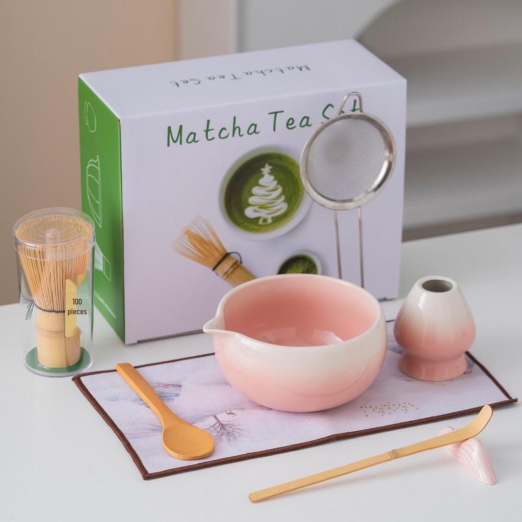 Japanese Matcha Tea Set: Bowl, Whisk, Stirring Brush & Accessories for Tea Ceremony