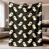 Cute Pink Halloween Ghost Print Throw Blanket Cozy Sofa Couch Manta Soft Bed Decorative Blanket For Bedroom Living Room