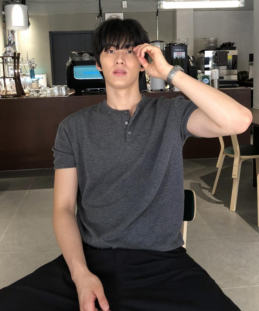 Dei Crop Ribbed Short Sleeve Henley Neck T-Shirt_5 Color