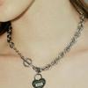 VVV Signature Logo Heart Chain Toggle Surgical Necklace