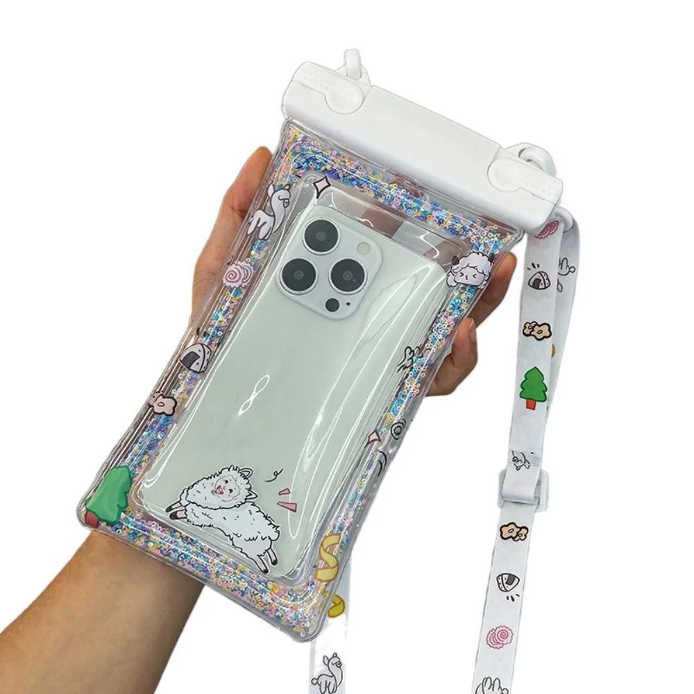 Fashion Cartoon Waterproof Phone Bag Sealed Touch Screen Airbag Protective Cover Floating Lanyard Swimming Storage Bag Summer