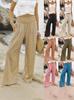 2026 Spring Women's High Waist Cotton Linen Blend Casual Pants - European and American Style