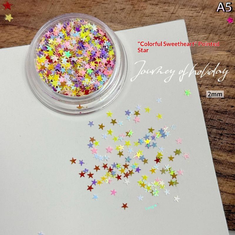 

1 Box Mixed Star Sequin Five-Pointed Star Nail Glitter Colorful Sparkle Nail Art Charm Decoration Manicure Accessories